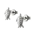 Sterling Silver Sea Tortoise Stud Earrings