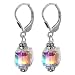 scer013 Made with Swarovski Elements� Crystal Sterling Silver Designer Leverback 1" Long Dangle Earrings