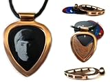 PICKBAY Red Gold IPG Guitar PICK Holder pendant w JOHN LENNON Guitar pick (The Beatles) w 27 adjustable 2mm leather cord necklace 41vaJuPRLeL. SL160 PICKBAY Red Gold IPG Guitar PICK Holder pendant w JOHN LENNON Guitar pick (The Beatles) w 27 adjustable 2mm leather cord necklace