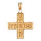 14k Gold Pendant Our Lord (on back)Cross 1.3 - Gram(s)