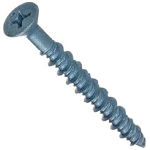 Wej-It Stalgard Coated Carbon Steel Flat Head Concrete Screw, USA Made, #3 Phillips Drive, 1/4" Diameter, 4" Length, Pack of (100)