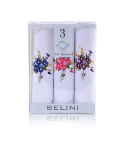 Boxed Fancy 3 pc Ladies Cotton Handkerchiefs