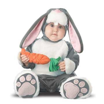 Lil Characters Infant Bunny Costume, Dark Grey/White/Pink