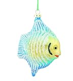 Barcana 4.5-Inch Shatterproof Fish Ornaments, Turquoise and Gold, Set of 4 Ornaments