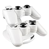 eForCity Dual Charge Station with Stand Compatible With PS3 Controller, White