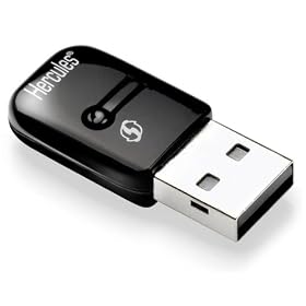 Hercules - HWNUm-300 - Mini cl� USB WIFI 802.11n jusqu'� 300Mbps - Technologie MIMO avec 2 antennes - Noir