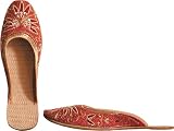 Beaded & Sequin Indian Leather Slippers for Women Handcrafted Casual Footwear Available in Various Sizes