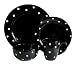 Waechtersbach 16-Piece Dinnerware Place Setting, Service for Four, White Polka Dots on Black