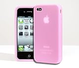 Pink Silicone Case Cover Skin & Screen Protector Kit for New Apple iPhone 4 ....