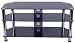 Zyon Glass Stand For Plasma & LCD TV Up To 50-Inch or 65kg - Black Glass With Silver Legs & Cable Management Panel