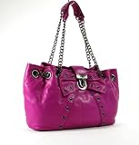 Betsey Johnson Rocker Babe Shoulder Bag (Magenta)