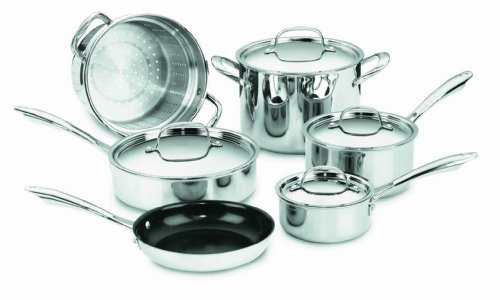 Cuisinart GGS-10 GreenGourmet Multi-Ply Stainless-Steel Nonstick 10-Piece Cookware Set product image