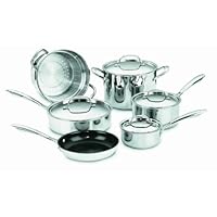 Cuisinart GGS-10 GreenGourmet Multi-Ply Stainless-Steel Nonstick 10-Piece Cookware Set