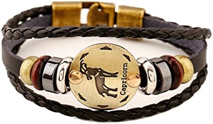 vivir La Vida Multi-layer 12 Zodiac Signs Constellation Astrology Leather Bracelet for Women and Men