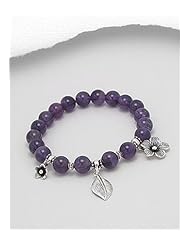 Flower Stretch Bracelet In Sterling Silver