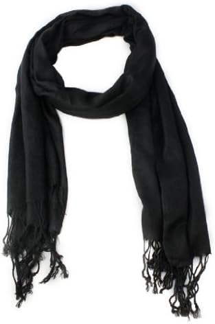 Sannysis 1PC Beauty Wool Blends Soft Multi Color Warm Scarves Long Large Shawl Tassels Wrap Scarf For Girls (Black)