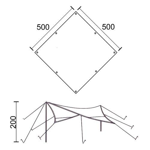 10T TARP III Voile d'ombrage Beige 500 x 500 cm