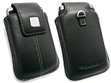 GENUINE BLACKBERRY BLACK LEATHER TOTE CASE/COVER WITH DETACHABLE LEATHER STRAP IN BULK PACKAGING SUITABLE FOR BLACKBERRY 9800 TORCH / 9810 TORCH