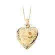 14K Yellow Gold "I Love You" and Rose Heart Locket with Chain