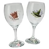 Wizard of Oz Good/Bad Witch Wine Glasses with Charm Set of 2