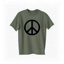 Peace Sign Short Sleeve T-Shirt in military green