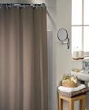 Latte Water Repellent Polyester Shower Curtain Including 12 Curtain Rings