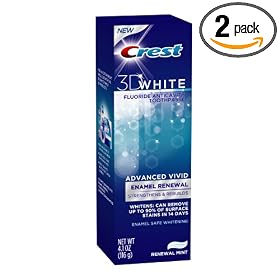 Crest 3D White Advanced Vivid Enamel Renewal Toothpaste, 4.1 Ounce (Pack of 2)