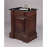 Vanity with One Door in Brown Stained Finish