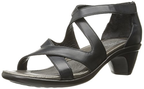 Naot Women's Myth Wedge Sandal, Brushed Black Leather, 39 EU/7.5-8 M US