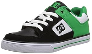 DC Pure Skate Shoe (Little Kid/Big Kid), Black/Green/White, 1.5 M US Little Kid