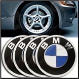 2.2 (55mm) BMW Hub Caps Aluminum Sticker emblem set of 4 