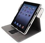 AYL (TM) 360 Degrees Rotating 9-in-1 Stand Case with 100% Genuine Leather for Apple Ipad 2nd Generation Tablet (Black)