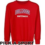 Fresno State Bulldogs Youth Red Custom Sport Arch Applique Crew Neck Fleece Sweatshirt - (Large)