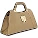 Dasein Womens Symmetrical Emblem Handbag Shoulder Bag Structured Purse