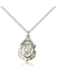 Free Engraving Included Medal- Sterling Silver St. Saint Elizabeth Ann Seton Pendant 3/4" 0813SS--w/18" Chain & Box Patron Saint of Loss of Parent or Child
