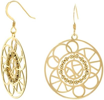 14k Gold Plated Silver Kaleidoscope Drop Earrings