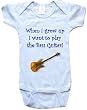 WHEN I GROW UP I WANT TO PLAY THE BASS GUITAR - BigBoyMusic Baby Designs - White, Blue or Pink Onesie / Baby T-shirt