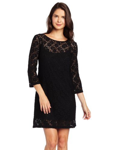 London Times Women's Shift Dress, Black, 14