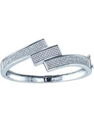 1.32ctw Round Diamond Micro-Pave Bangle Bracelet