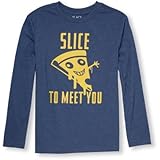 THE CHILDREN'S PLACE(ザ・チルドレンズプレイス) ピザフェイスグラフィックティ S/D ギャラクシー ネイビー トップス長袖Tシャツ 4歳【並行輸入】