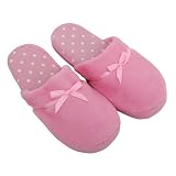 Ladies/Womens Slip-on Spot Design Indoor Footwear/Slippers with Bow