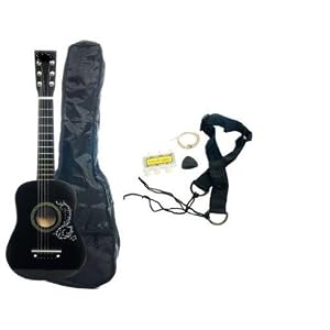 25 Black Kids Acoustic Guitar with Free Accessories by 