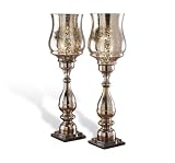 Pair Yasmin Gold Mercury Candle Stands