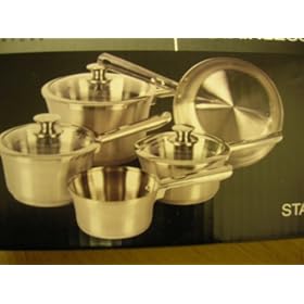 Ethos Tower Saucepan Set, Stainless Steel, 5 Piece