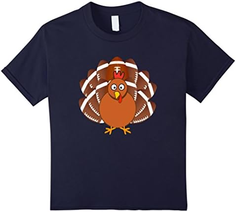Kids Thanksgiving TShirt Turkey Football Shirt Happy Thanksgiving 6 Navy