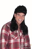 80s Red Neck Black Mullet Wig