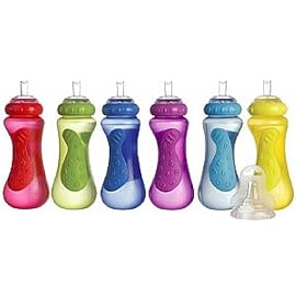 Nuby スポーツシッパー・ボトル 420ml (ブルー・ライトブルー・ライム・パープル・レッド・イエローのうち1色。色はおまかせ。)