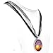 Jacaranda Tree Sunset Meditation Handmade Art Pendant (Black Ribbon Necklace)