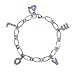 Amethyst Cubic Zirconia LOVE Letters and Journey Heart Platinum Overlay Sterling Silver Charm Bracelet 7.5"