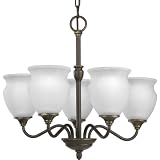 Progress Lighting P4447-20 5-Light Chandelier with Watermark Glass, Antique Bronze